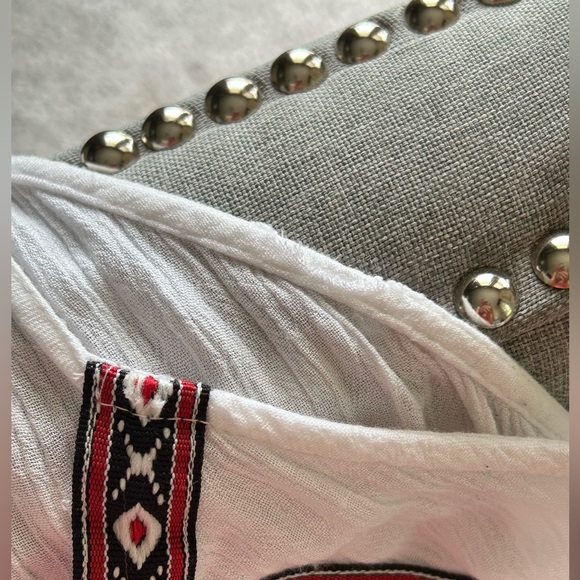 H&M Coachella Official Collection Boho Tank White Tassel Fringe  Size 8 - Picture 10 of 10